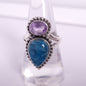 Blue Apatite & Amethyst Ring