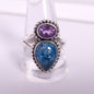 Blue Apatite & Amethyst Ring