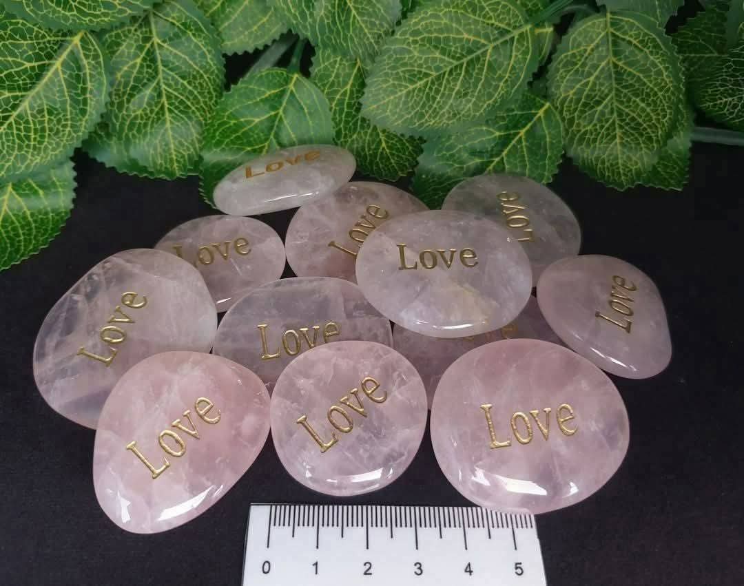 ROSE QUARTZ 'LOVE' PALMSTONES