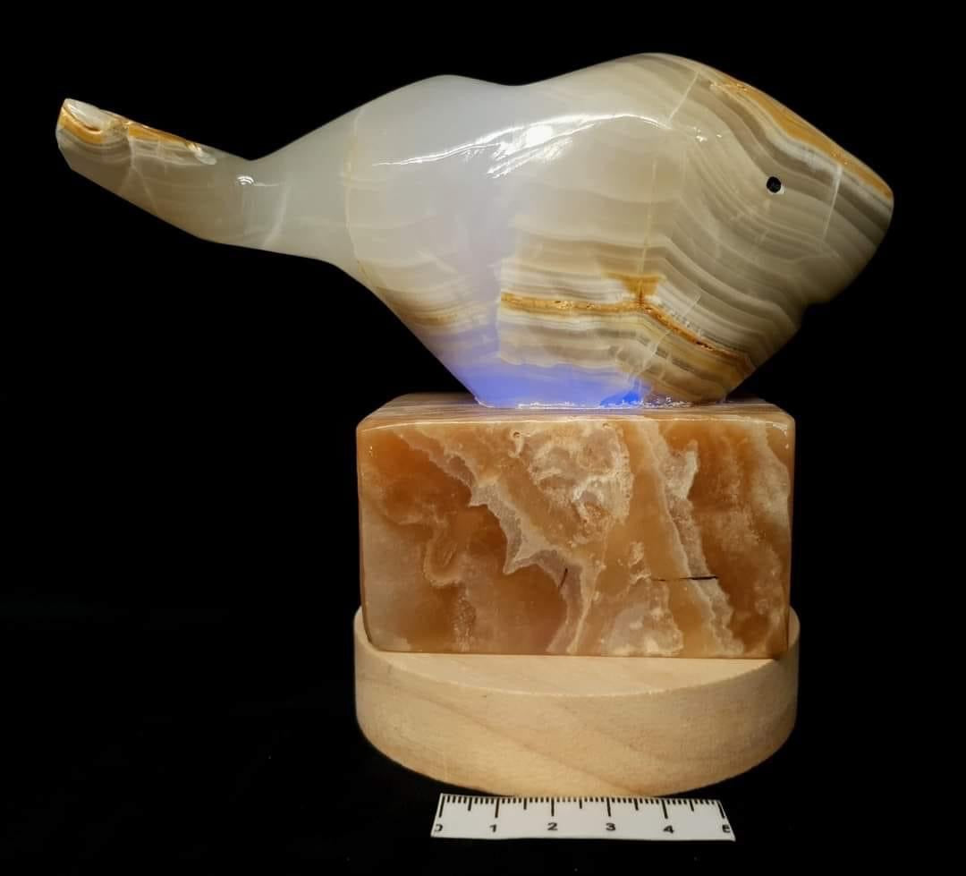 White Onyx Whale Ornament