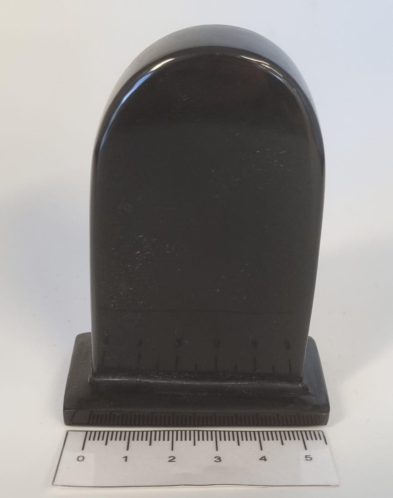 Black Obsidian Tombstone Carving
