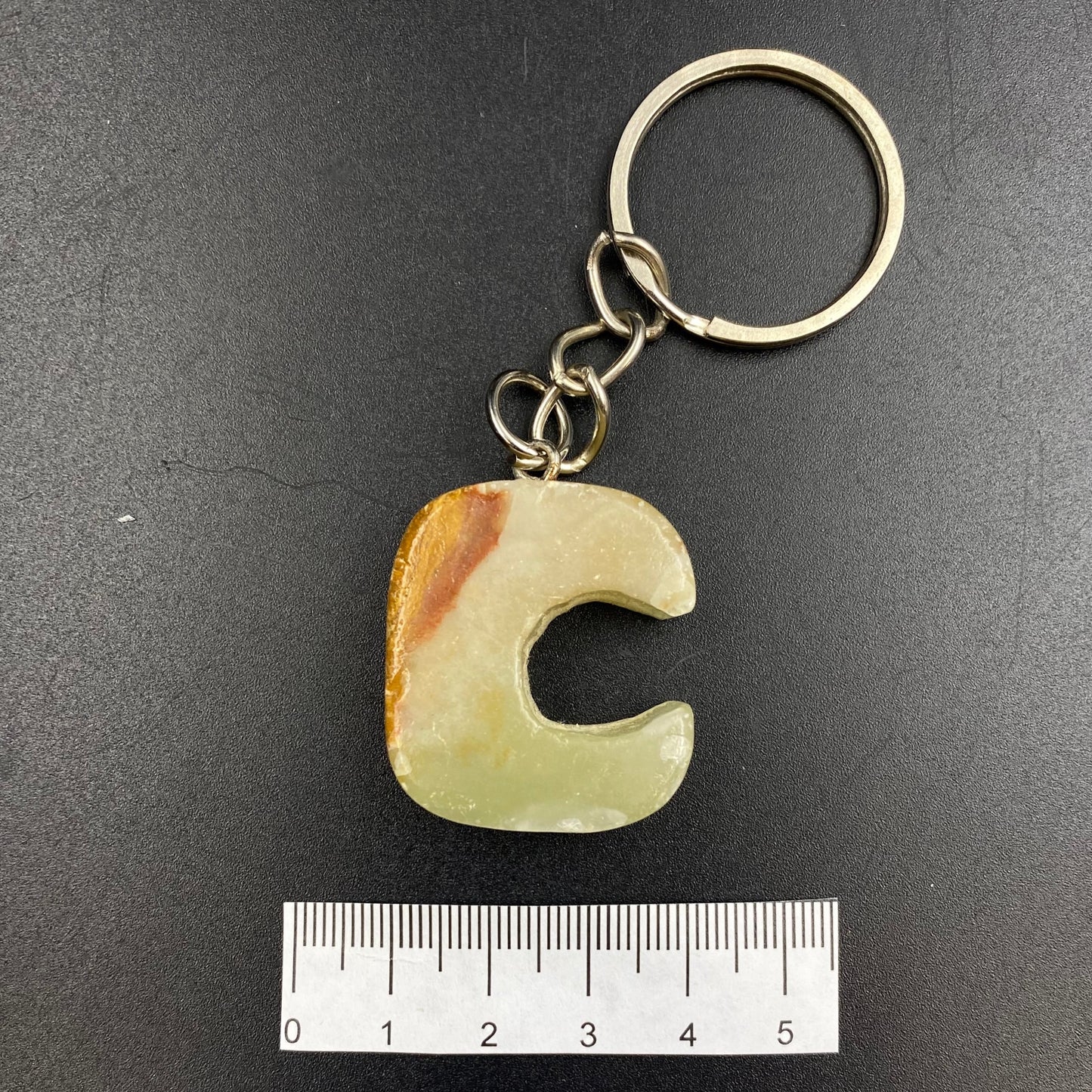 Green Onyx Letter Keychains
