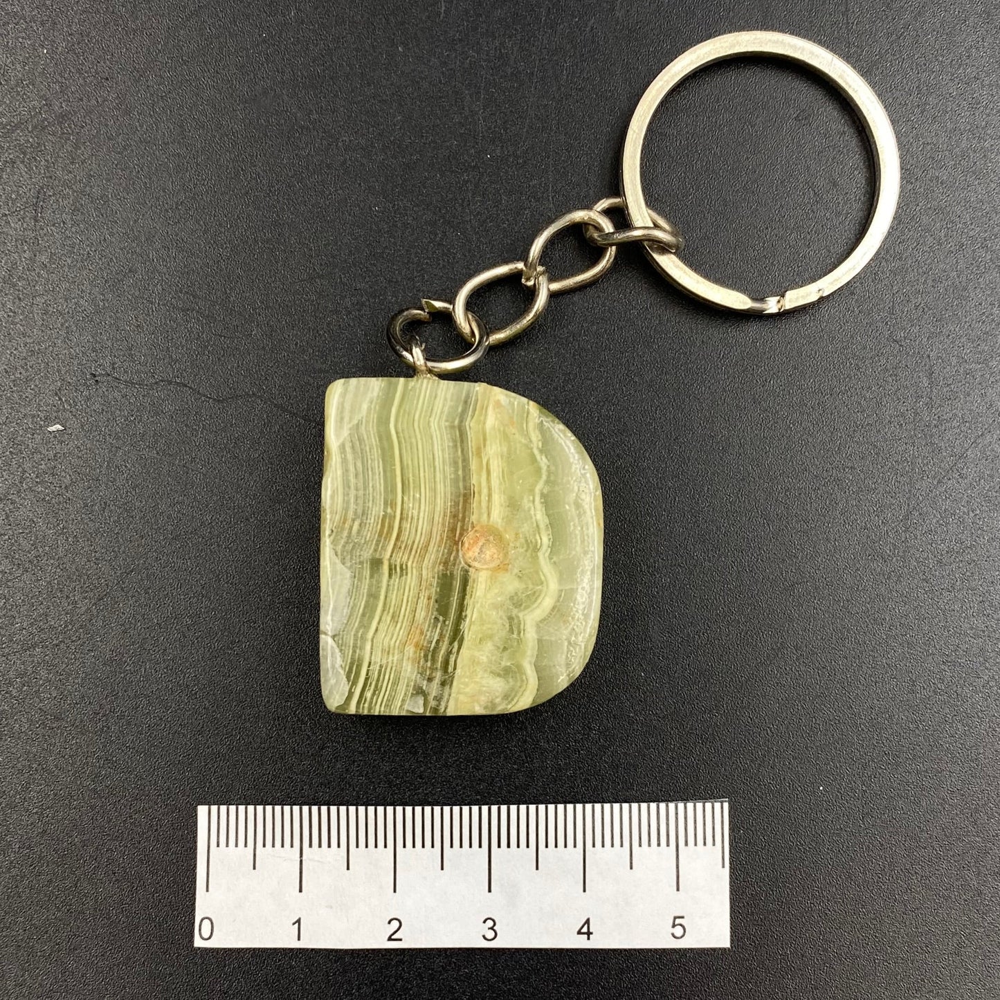 Green Onyx Letter Keychains