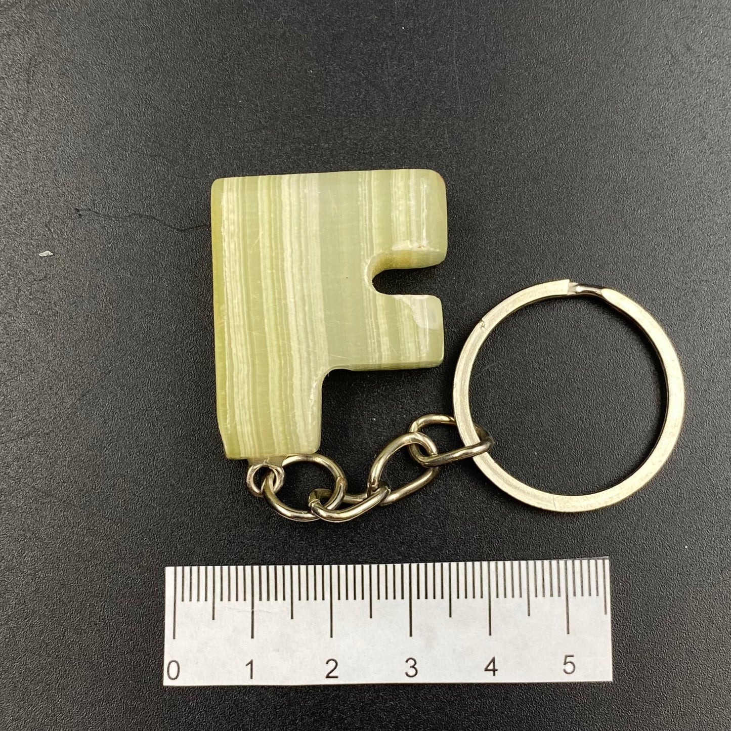 Green Onyx Letter Keychains
