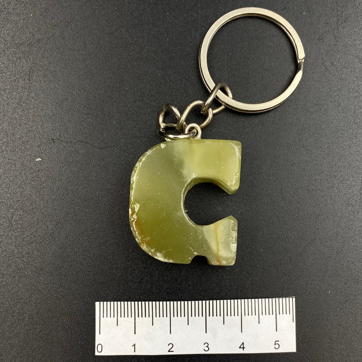 Green Onyx Letter Keychains