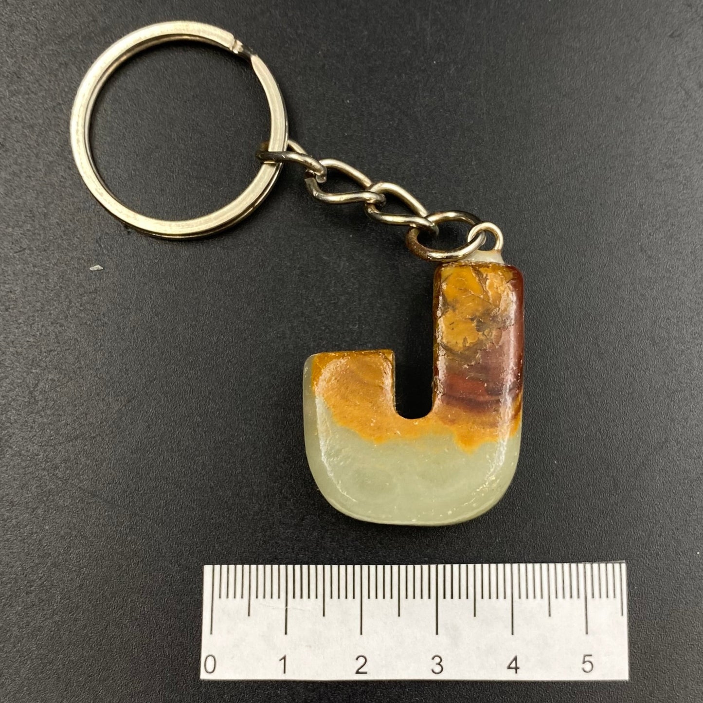Green Onyx Letter Keychains