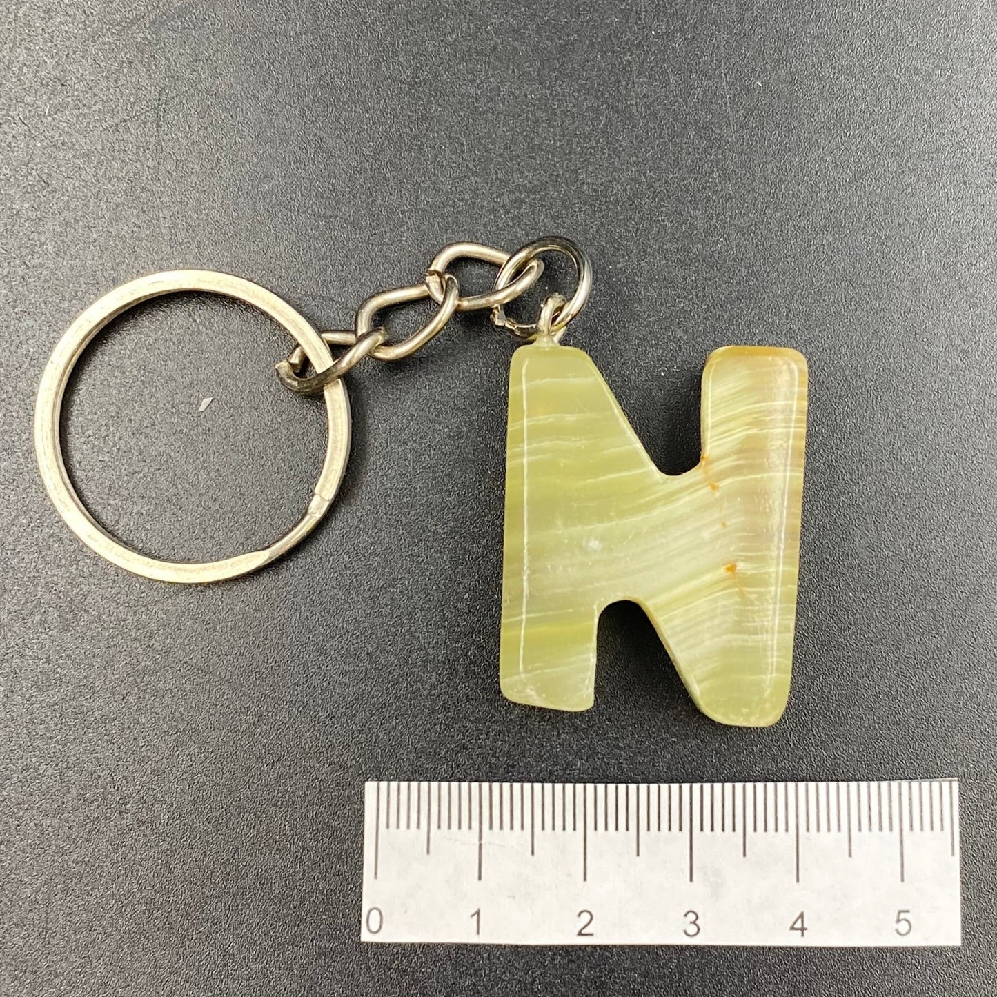 Green Onyx Letter Keychains