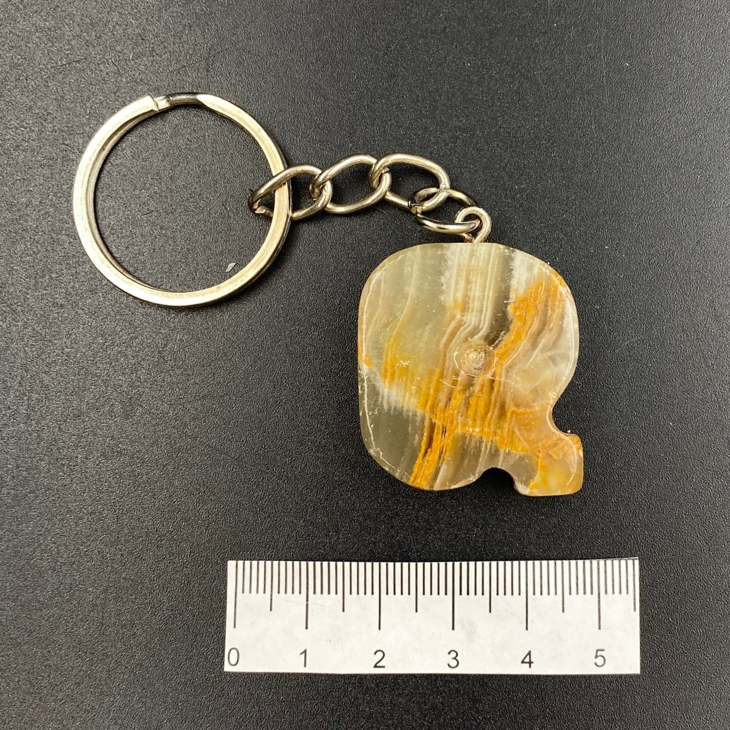 Green Onyx Letter Keychains