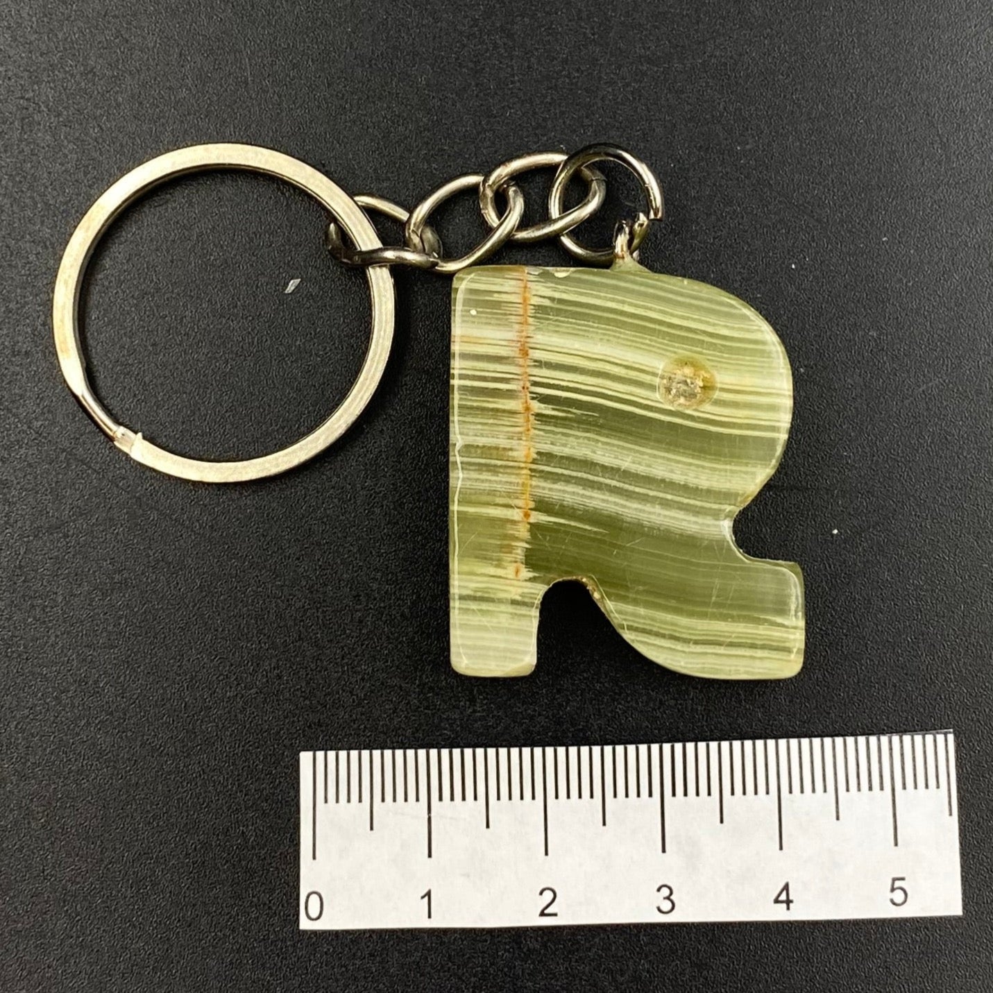 Green Onyx Letter Keychains