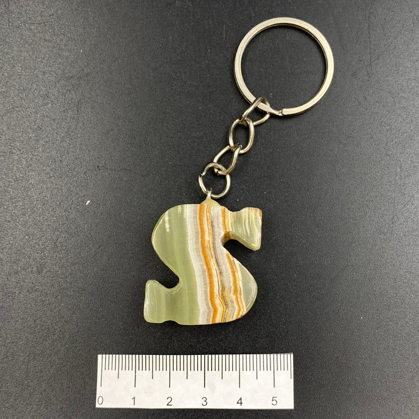Green Onyx Letter Keychains