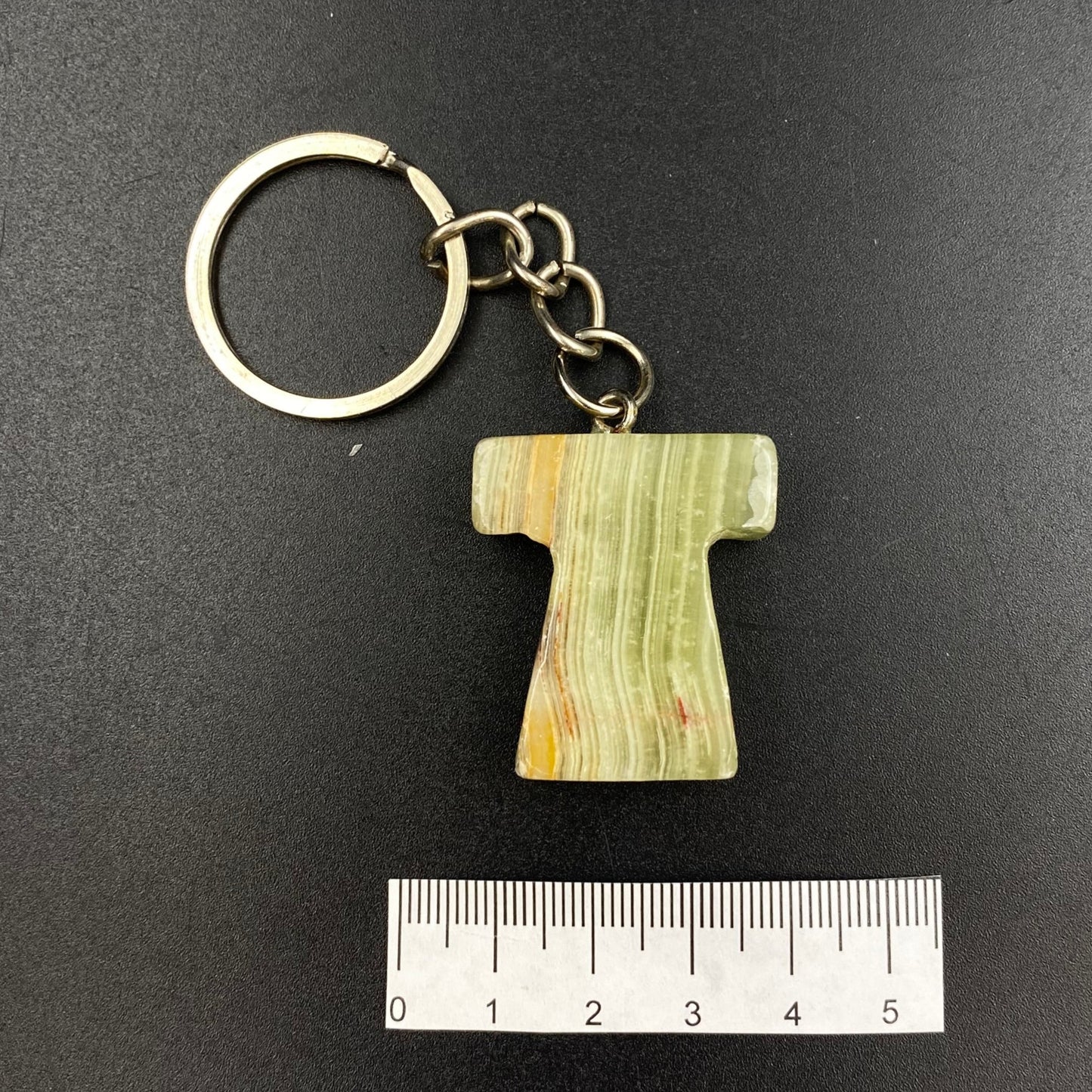 Green Onyx Letter Keychains