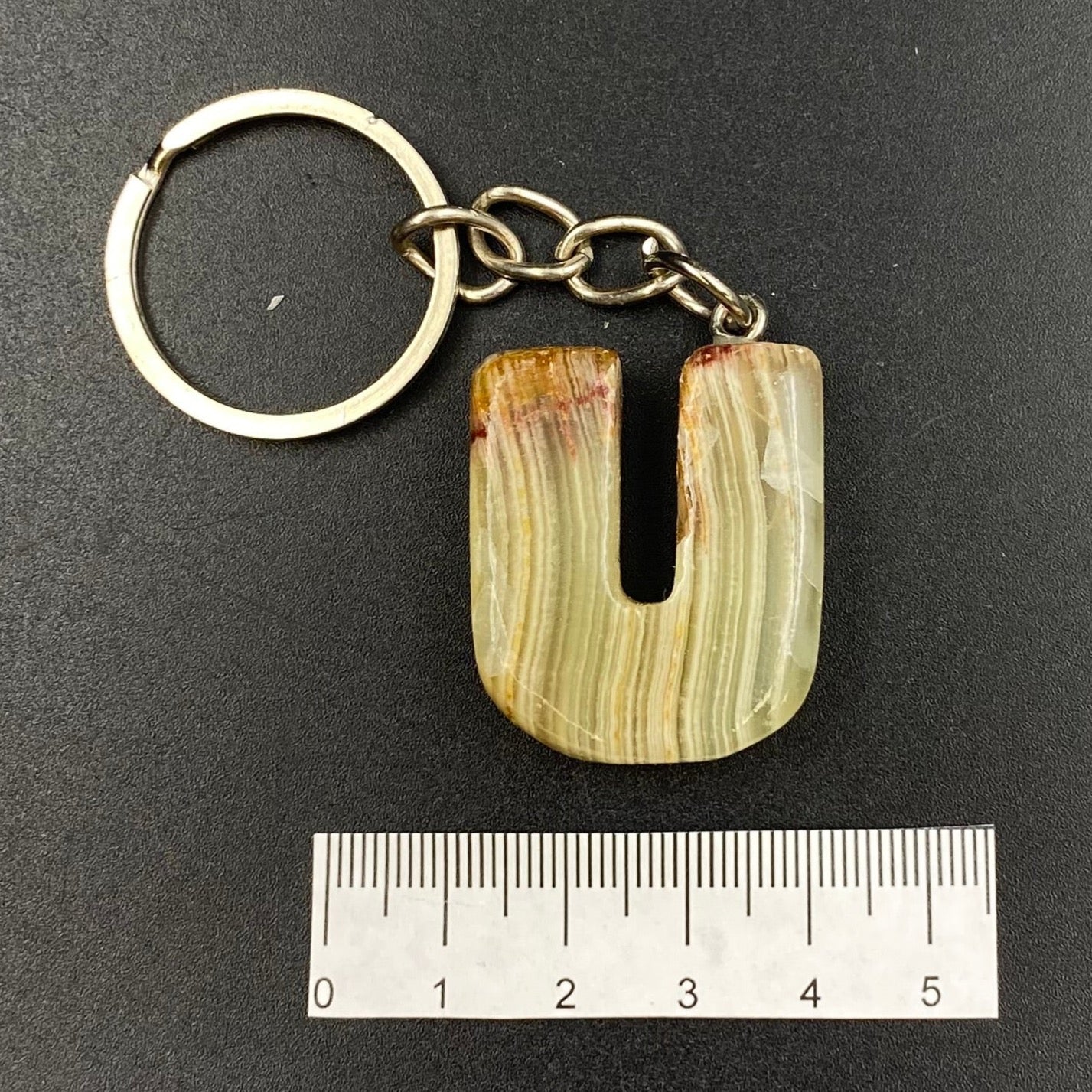 Green Onyx Letter Keychains