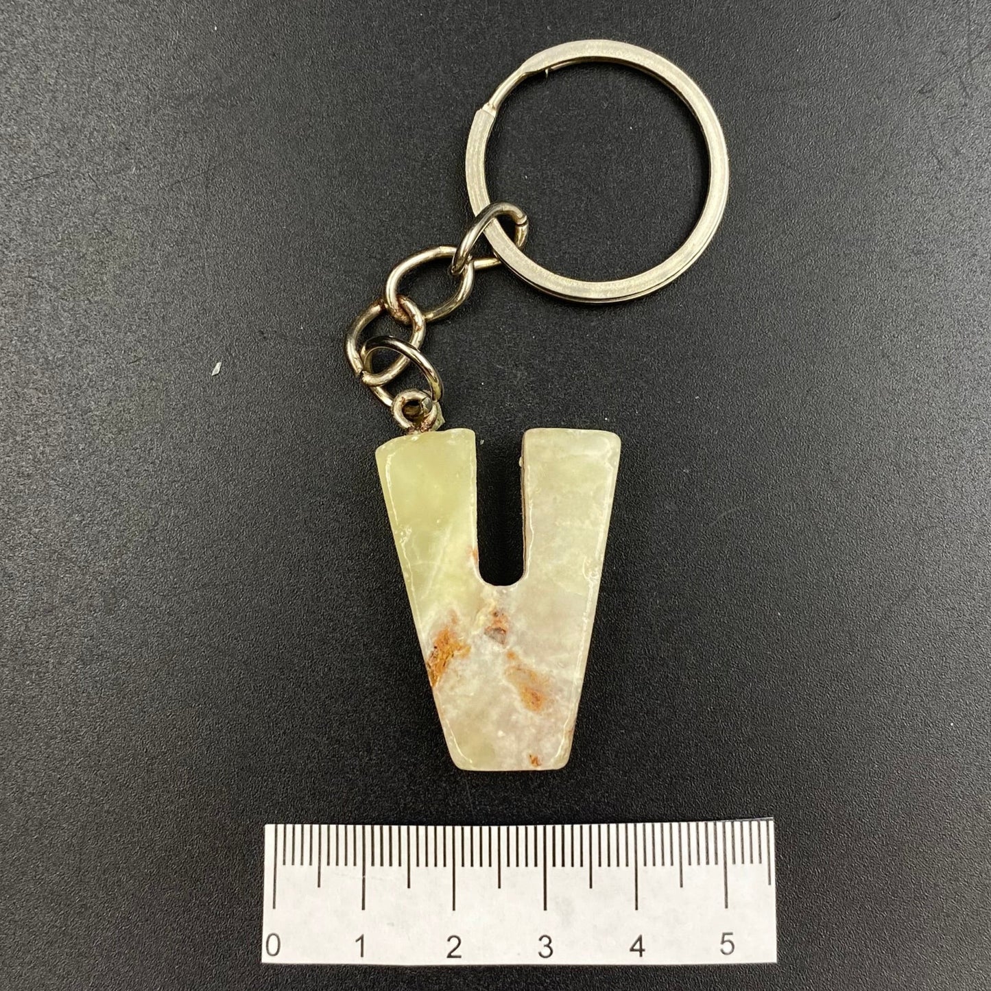 Green Onyx Letter Keychains