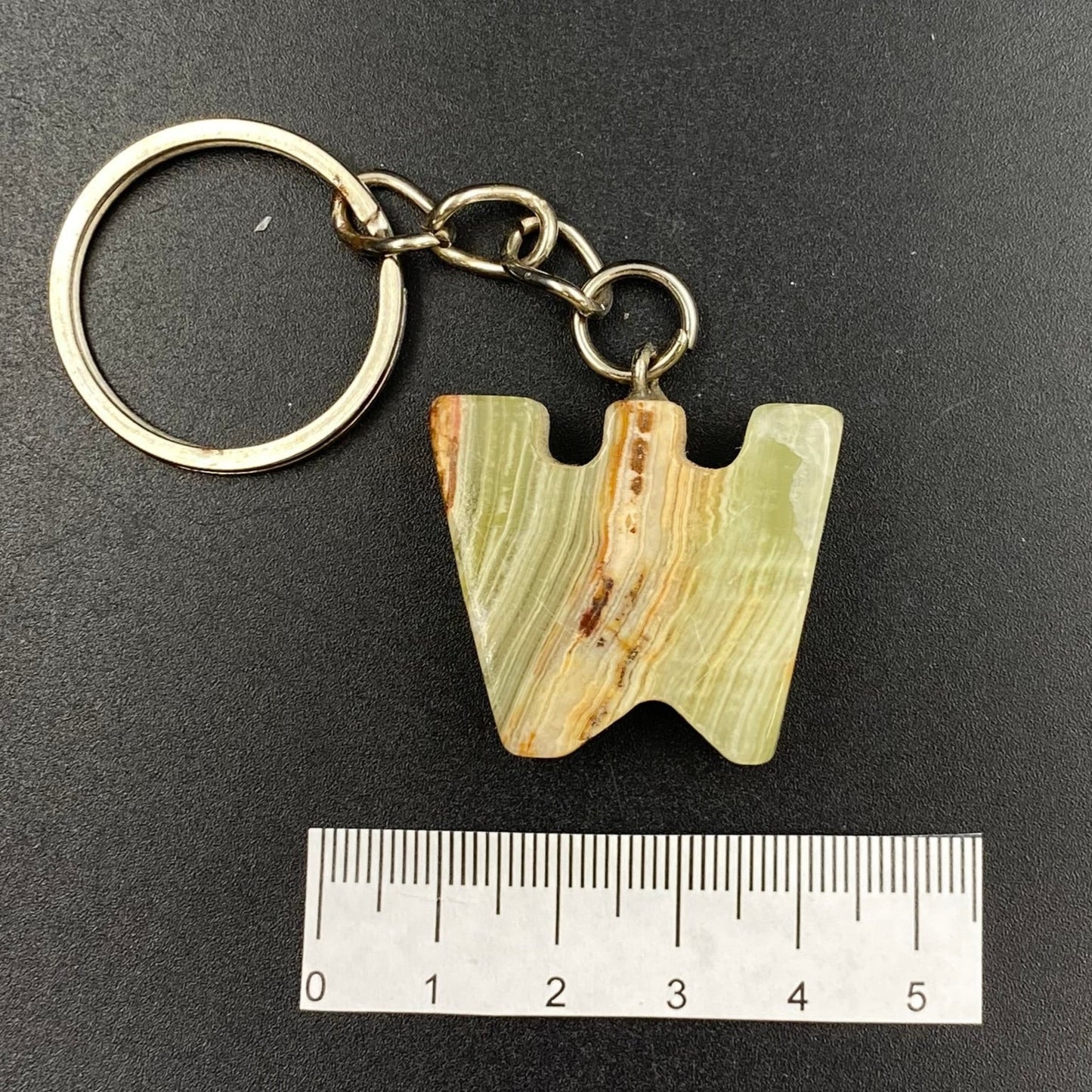 Green Onyx Letter Keychains