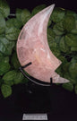 ROSE QUARTZ MOON ON METAL STAND