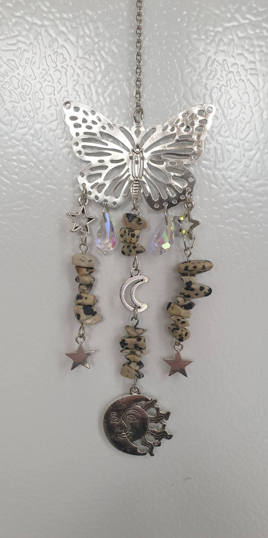 BUTTERFLY & DALMATIAN JASPER SUN CATCHERS