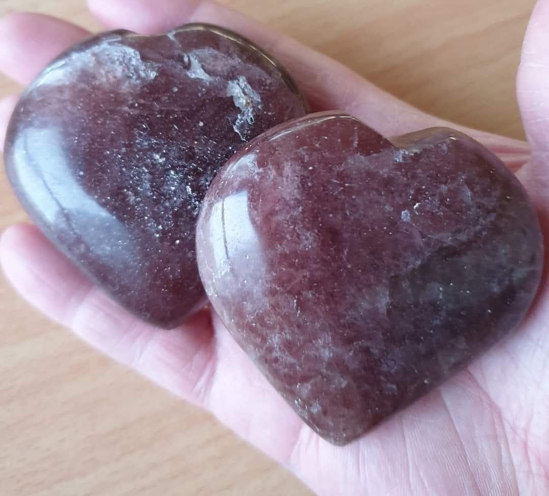 NATURAL STRAWBERRY QUARTZ HEARTS