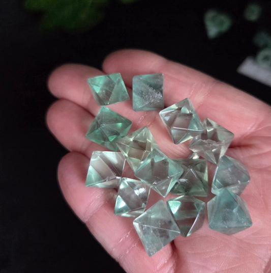 GREEN FLUORITE OCTAHEDRONS
