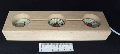WOODEN USB 3 SLOT DISPLAY LIGHT BASE