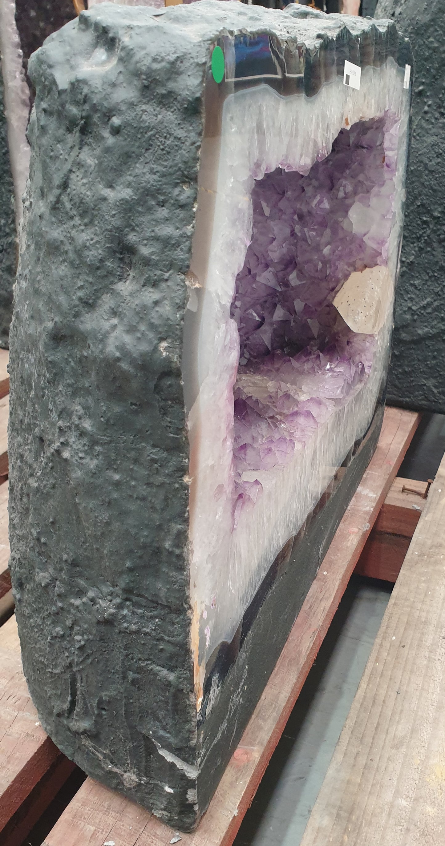 AMETHYST CAVE WITH CALCITE