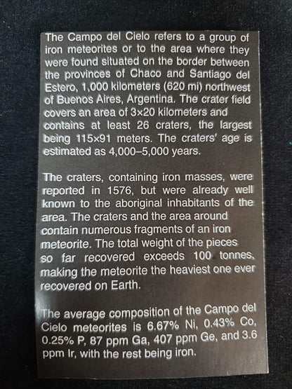 CAMPO DEL CIELO METEORITES