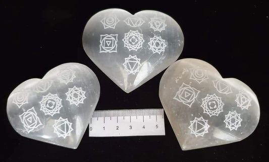 SELENITE 7 CHAKRAS HEART