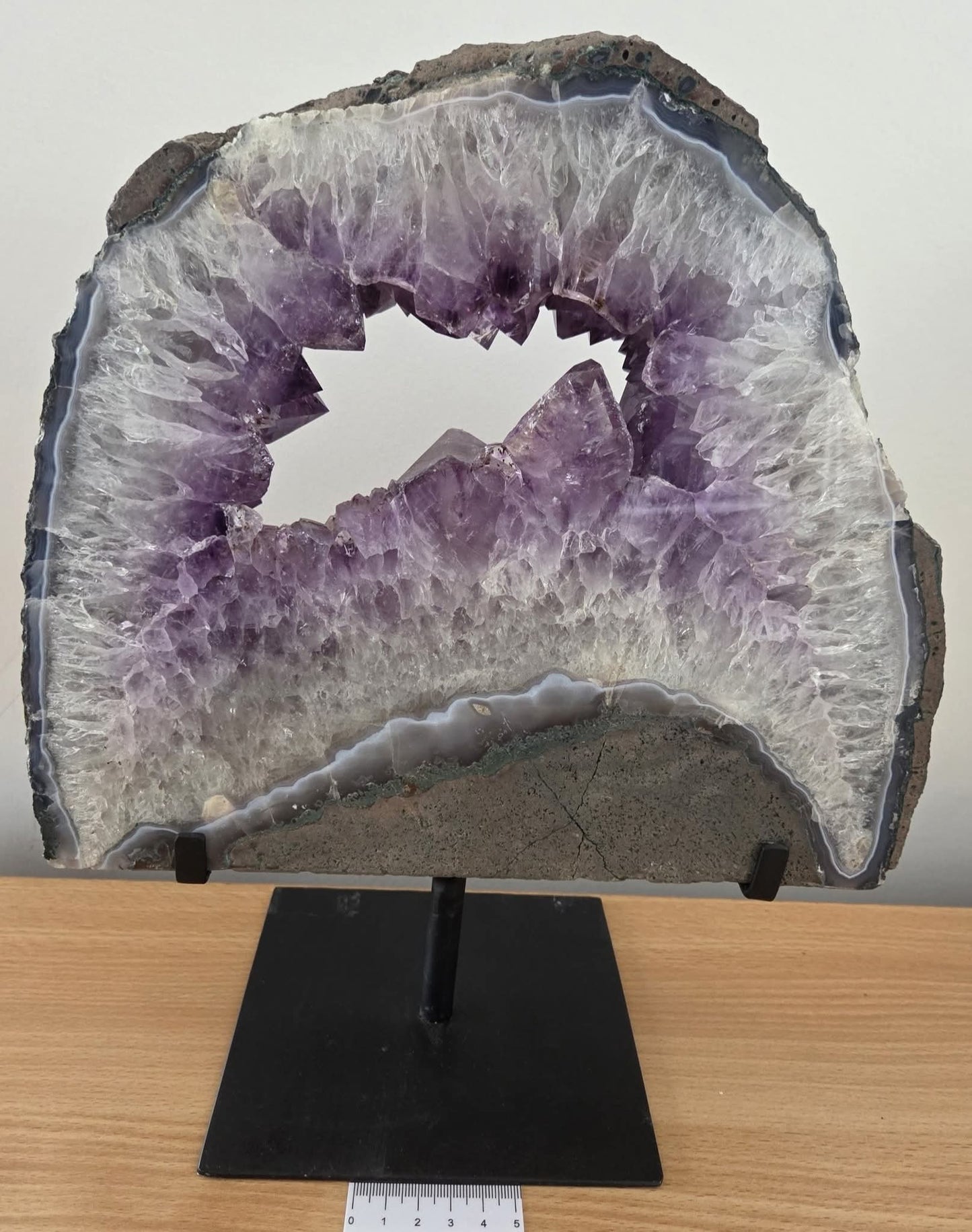 AMETHYST ON METAL STAND