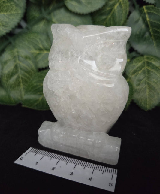 CLEAR QUARTZ OWL