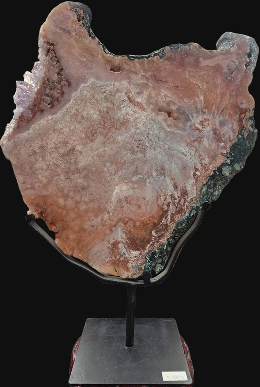 PINK AMETHYST ON METAL STAND