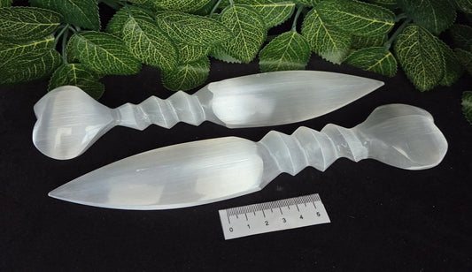 SELENITE ATHAME WITH HEART