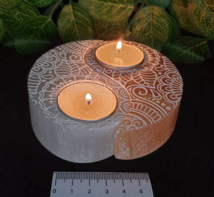 SELENITE YIN YANG TEALIGHT HOLDER