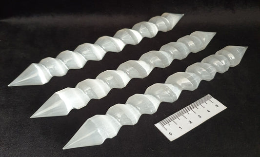 SELENITE SPIRAL WANDS