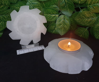 SELENITE CELTIC SUN TEALIGHT HOLDER