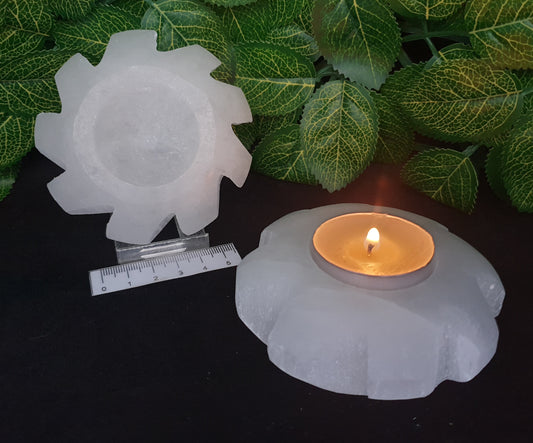 SELENITE CELTIC SUN TEALIGHT HOLDER