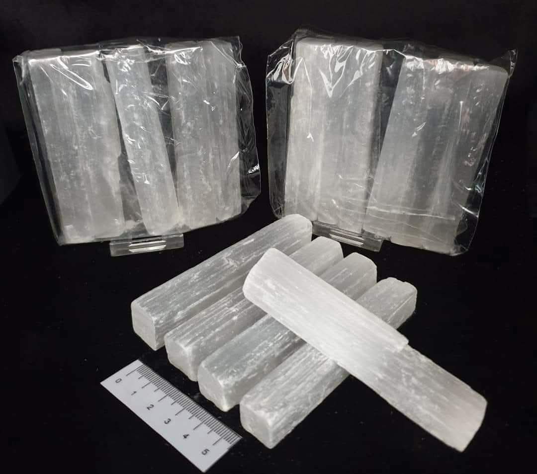 SELENITE 5PC ROUGH RODS PACK