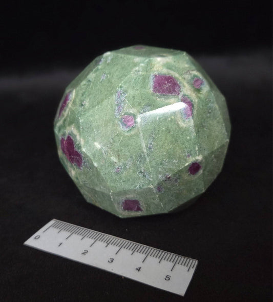 RUBY IN FUSCHITE FACETED SPHERE