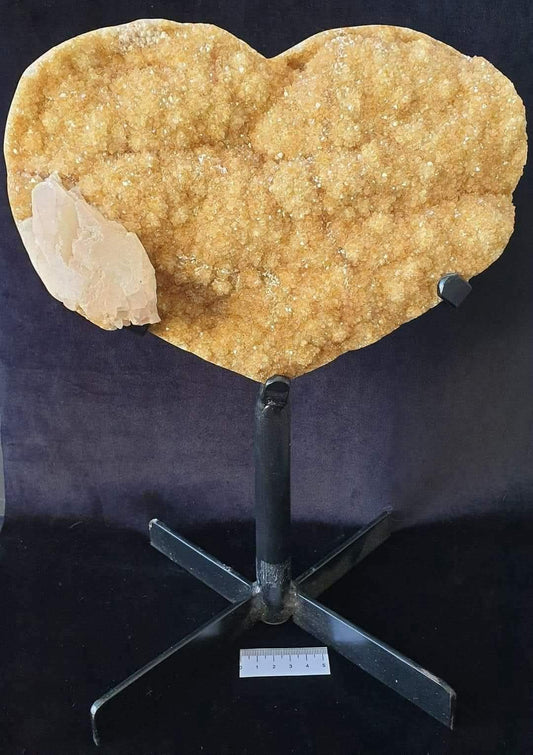 CITRINE HEART ON METAL STAND