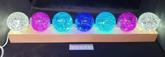 WOODEN USB 7 SLOT DISPLAY LIGHT BASE