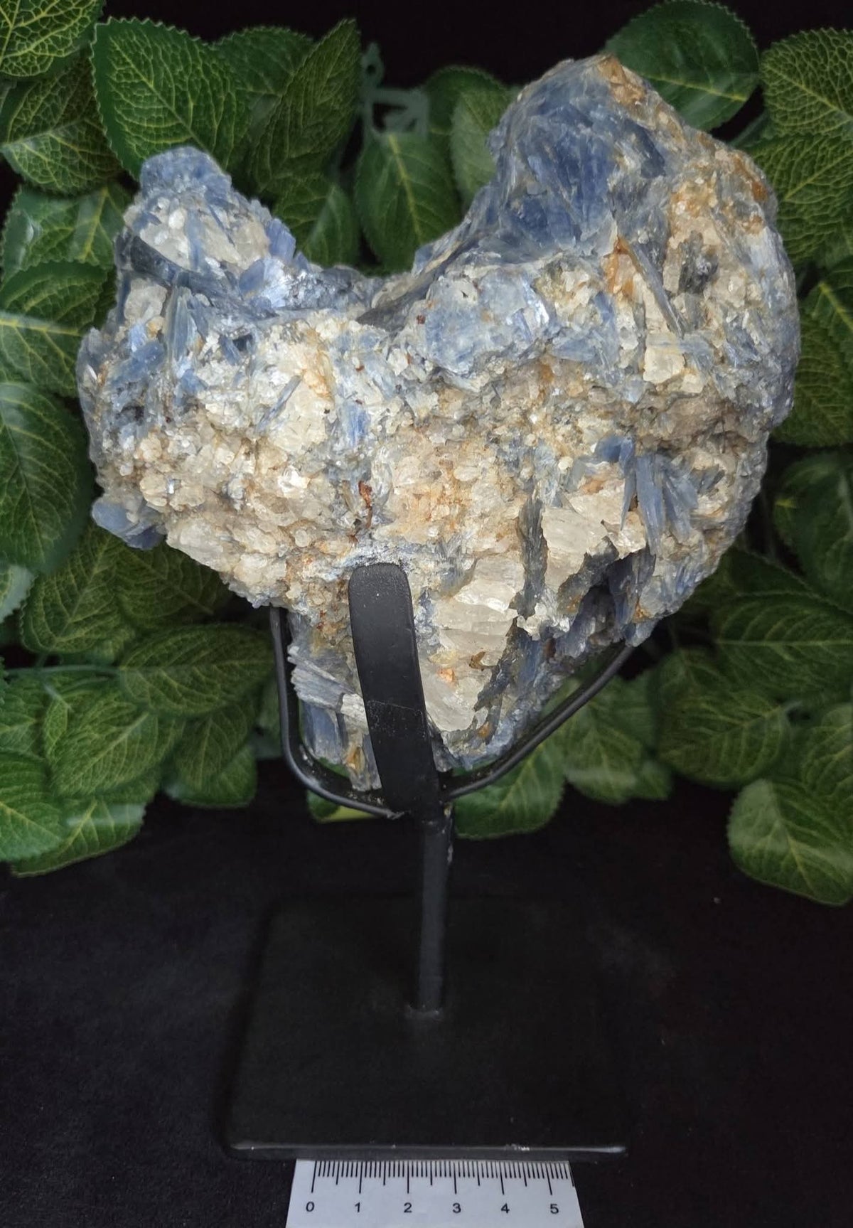 BLUE KYANITE ON METAL STAND