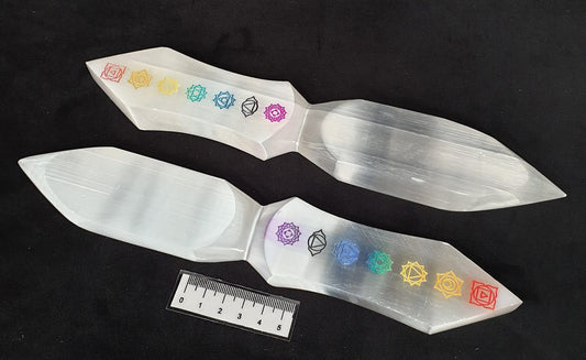 SELENITE COLOURED CHAKRA ATHAME