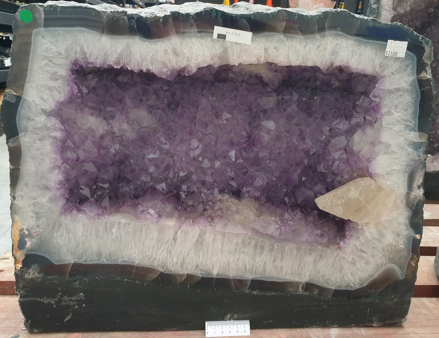 AMETHYST CAVE WITH CALCITE
