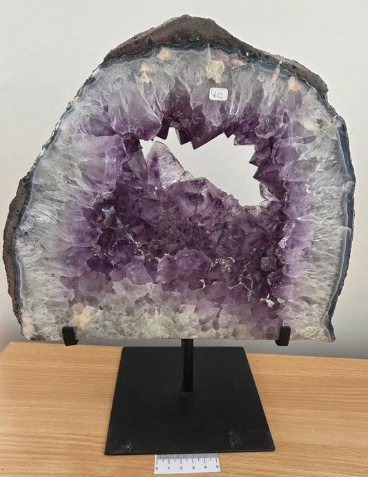 AMETHYST ON METAL STAND