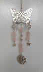 BUTTERFLY & ROSE QUARTZ SUN CATCHERS