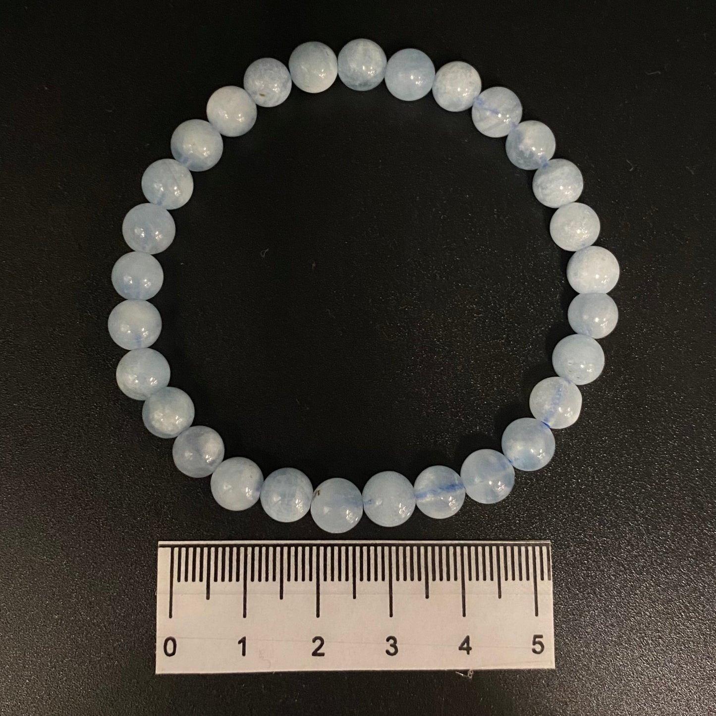 Aquamarine Beaded Bracelet 6mm