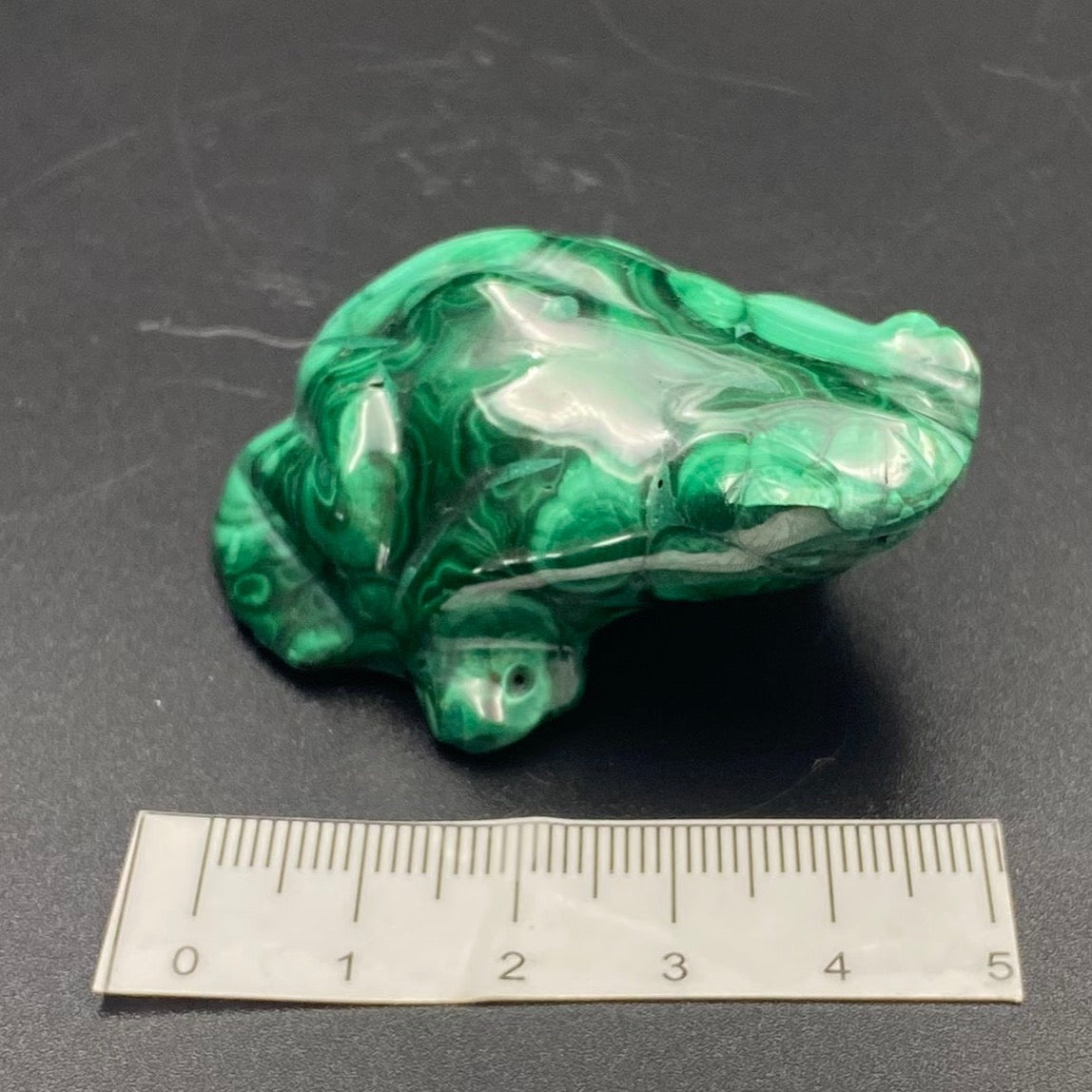 Malachite Frog Carving
