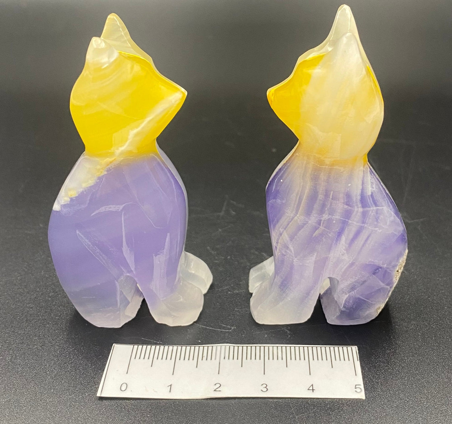 Purple and Yellow White Onyx  Dyed Cats