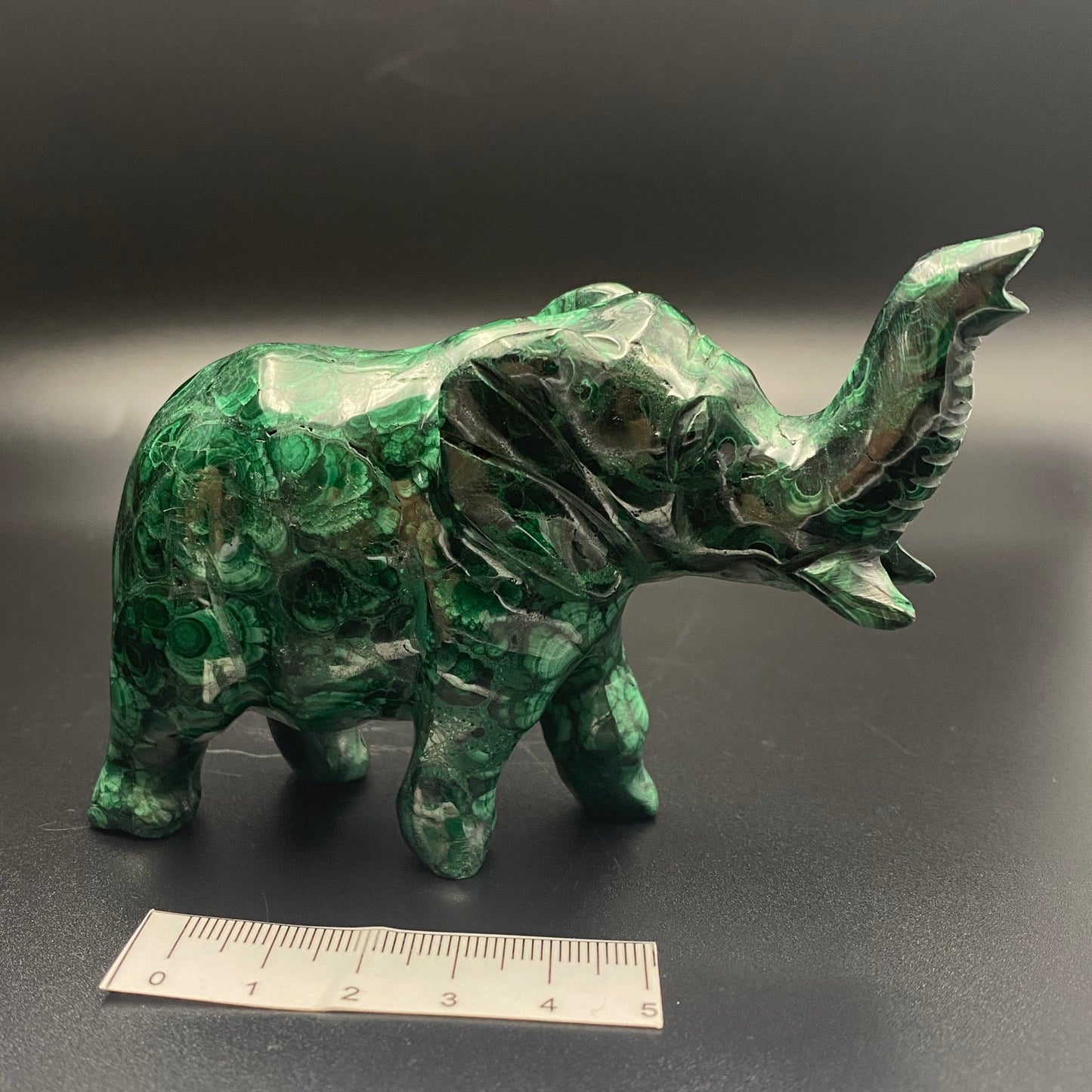 Malachite Elephant Carving