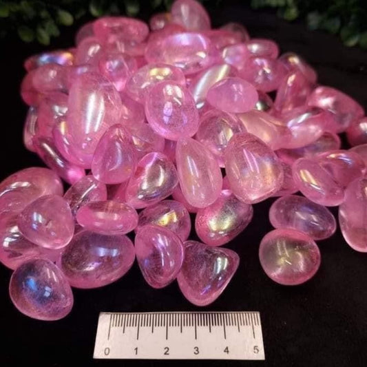 Pink Aura Quartz Tumbles
