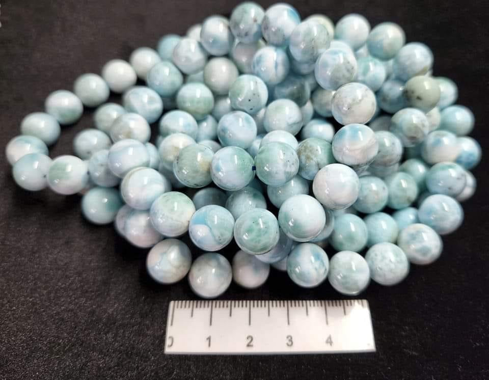 Larimar Beaded Bracelet  10mm