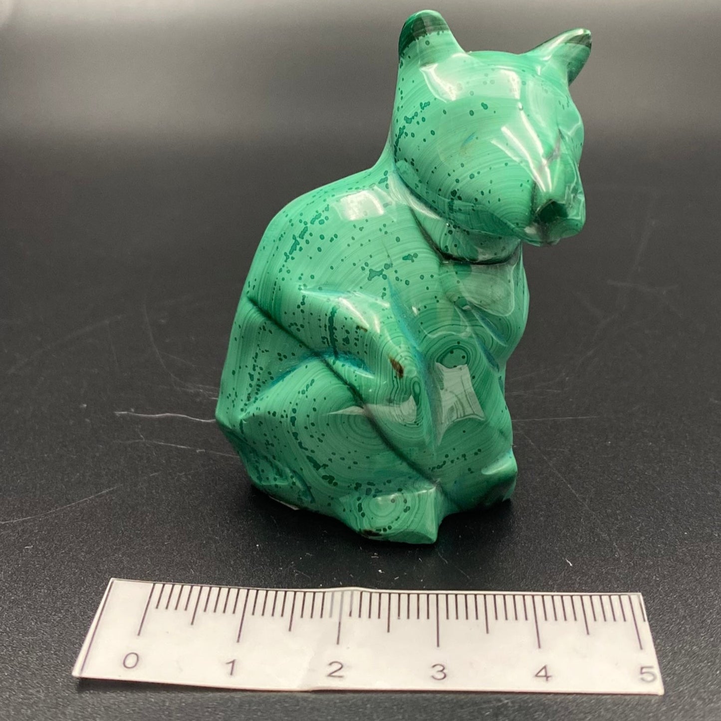 Malachite Dog Carving